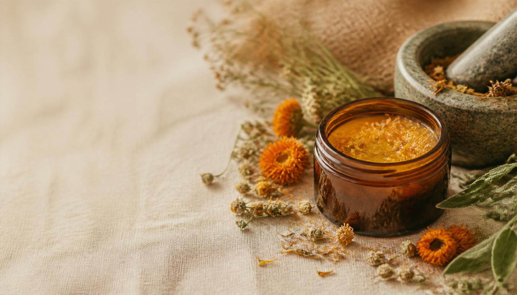 Tins of herbal tallow salve by Olive & Tallow