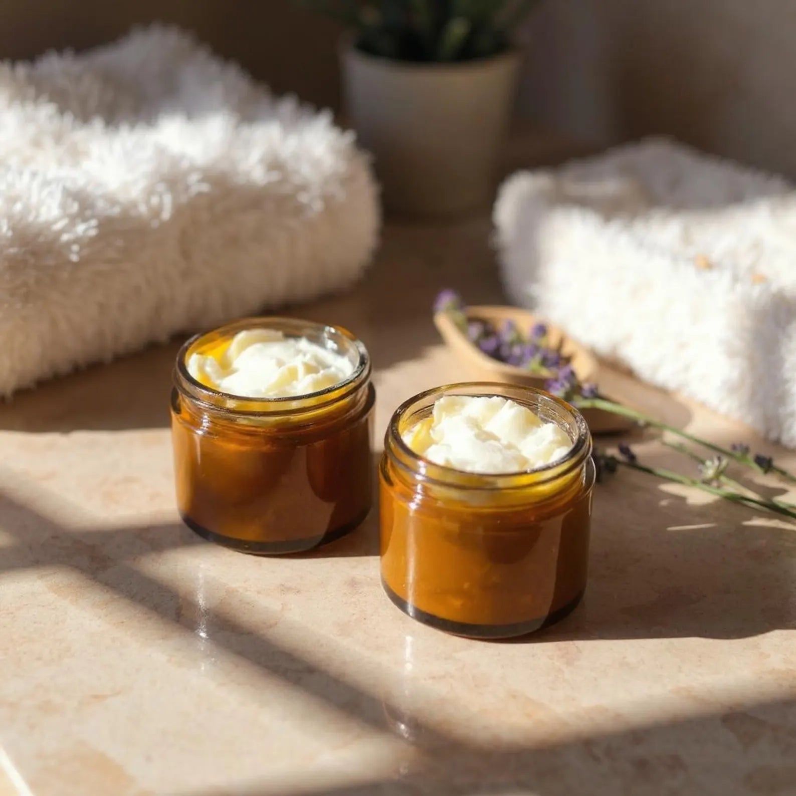 Open jar of airy whipped grass-fed tallow balm